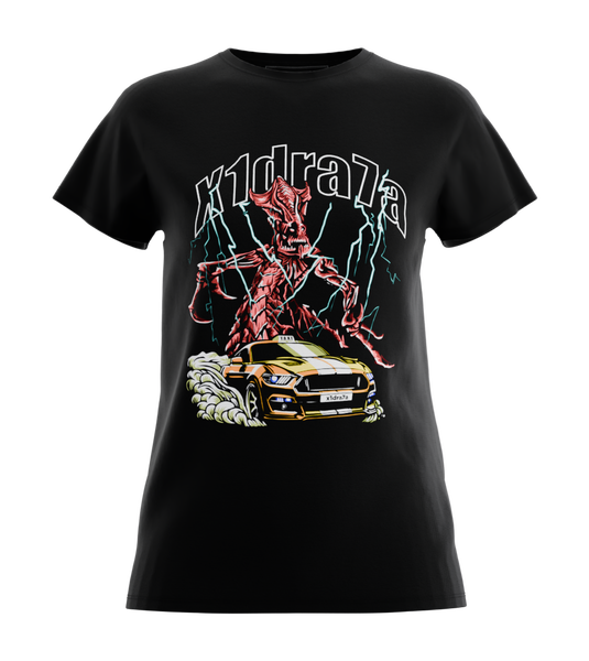 89stars | Дамска Regular Тениска ’x1dra7a’ – Символ на динамиката на ежедневието! - Черно / XS / Лице - Дамски regular