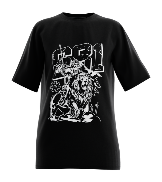 89stars | Дамска Oversized тениска ’681’’– Символ на начало и гордост! - Черно / XS / Лице - Дамски oversized