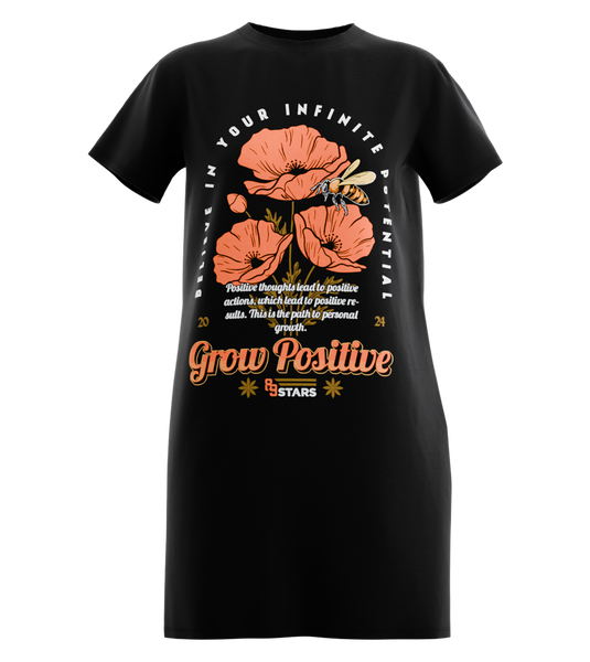 89stars | Дамска Туника ’Grow Positive’ – Стил оптимизъм и свежест в едно! - Черно / XS / Лице - Дамска туника