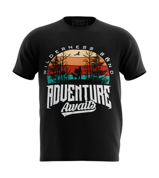 89stars | Мъжка Regular тениска ’Adventure Awaits’ – Природата винаги е добър избор! - Черно / S / Лице - Мъжки regular