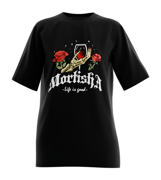 89stars | Дамска Oversized тениска ’Mortisha ’ – Стил мистерия и грация в една дреха! - Черно / XS / Лице - Дамски oversized