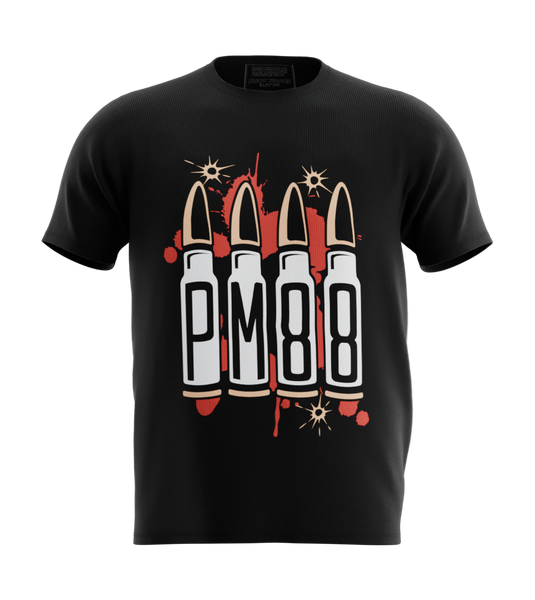 89stars | Мъжка Regular тениска ’PM 88’’ – Емблема на смелост и характер! - Черно / S / Лице - Мъжки regular