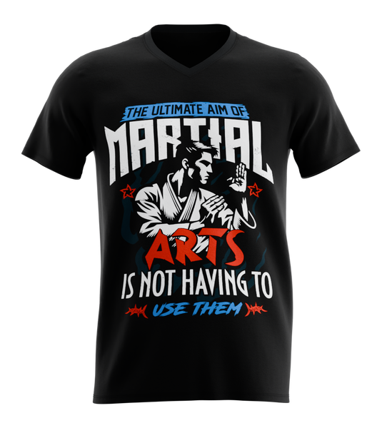 89stars | Мъжка V-neck тениска ’Martial Arts’ – Изкуството на силата и дисциплината! - Черно / S / Лице - Мъжки v-neck