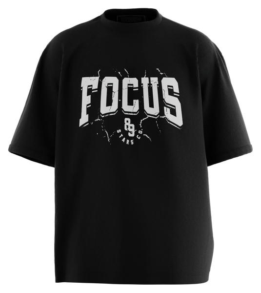 89stars | Мъжка Oversized тениска ’Focus’ – Фокусирай се над прогреса - Черно / S / Лице - Мъжки oversized