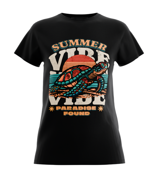 89stars | Дамска Regular тениска ’Summer Vibe’ – Наслади се на лятото със стил! - Черно / XS / Лице - Дамски regular