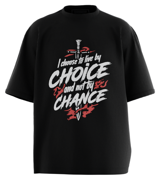 89stars | Мъжка Oversized тениска ’I Choose’ – Избери своя път - Черно / S / Лице - Мъжки oversized
