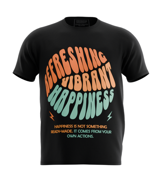 89stars | Мъжка Regular тениска ’Happiness’ – Изрази своята радост с цвят и стил! - Черно / S / Лице - Мъжки regular