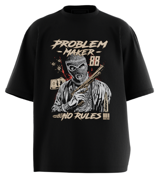 89stars | Мъжка Oversized тениска ’No Rules’ – Живей без ограничения! - Черно / S / Лице - Мъжки oversized