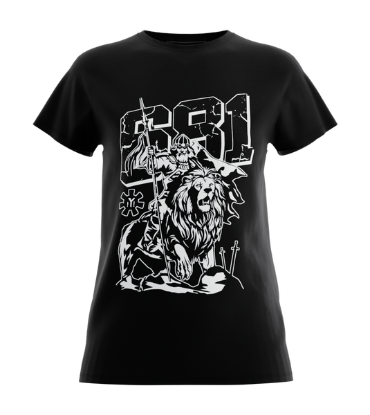 89stars | Дамска Regular тениска ’681’’ – Историческа гордост и стилен патриотизъм! - Черно / XS / Лице - Дамски regular