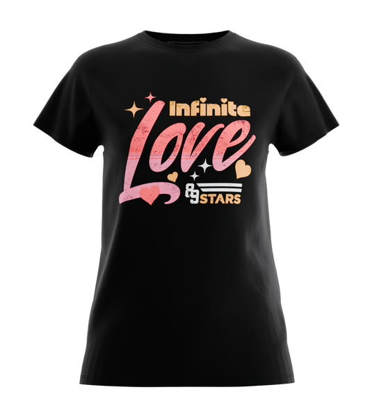 89stars | Дамска Regular тениска ’Infinite Love’ - Покажи на света че любовта е в основата на всичко! - Черно / XS / Лице - Дамски regular