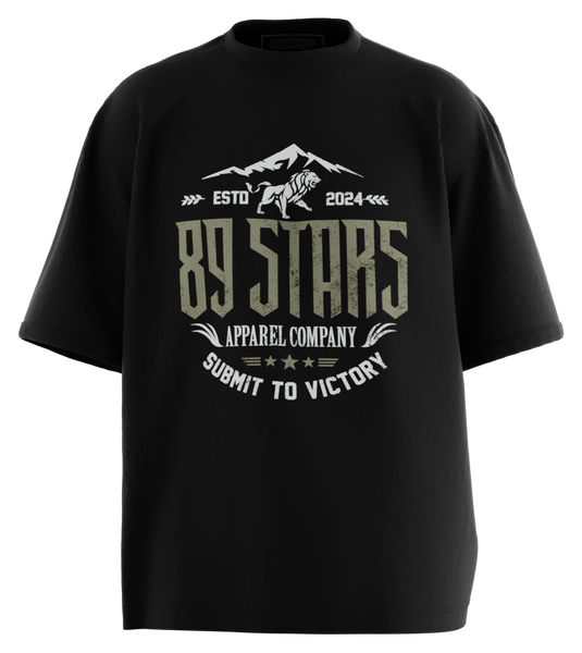 89stars | Мъжка Oversized тениска ’89 Stars’ – Подчини се на победата! - Черно / S / Лице - Мъжки oversized