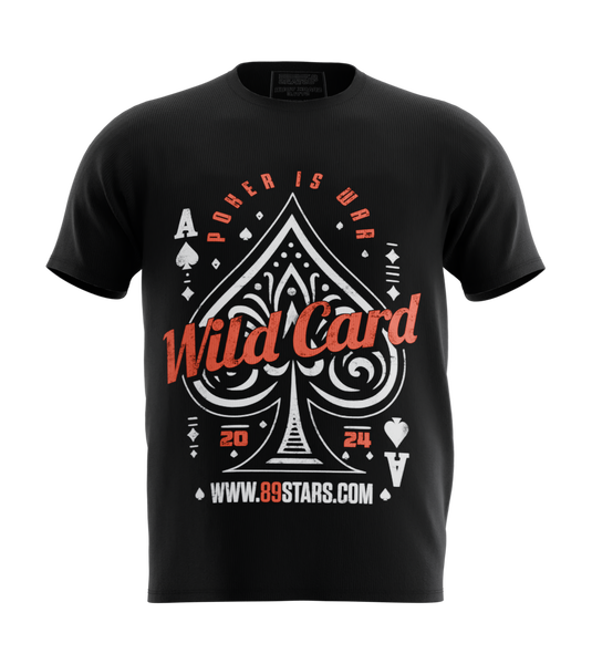 89stars | Мъжка Regular Тениска ’Wild Card’ – Покажи своя стил с класа и увереност! - Черно / S / Лице - Мъжки regular