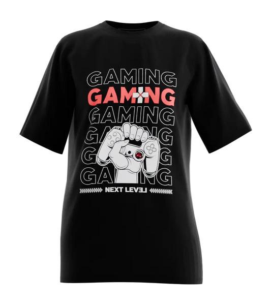 89stars | Дамска Oversized тениска ’Next Level Gaming’ – Смелост стил и страст към игрите. - Черно / XS / Лице - Дамски oversized