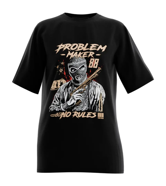 89stars | Дамска Oversized тениска ’No Rules’ – Символ на стремежа към свобода на действие и мислене! - Черно / XS / Лице - Дамски oversized