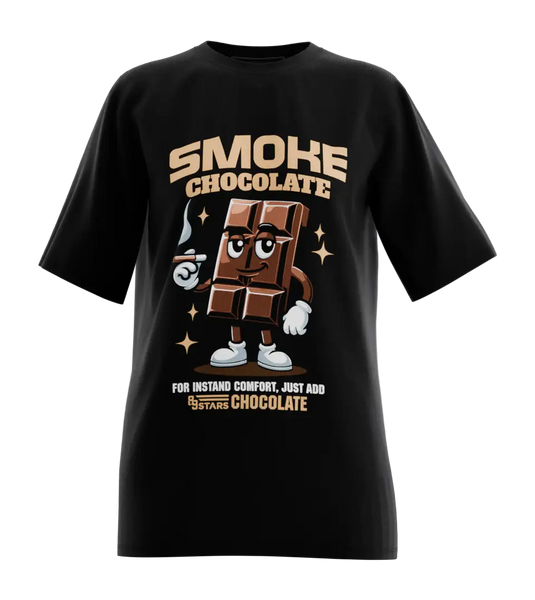 89stars | Дамска Oversized тениска ’Smoke Chocolate’ – Неочаквано добра комбинация! - Черно / XS / Лице - Дамски oversized