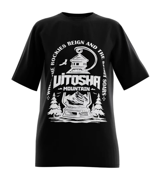 89stars | Дамска Oversized Тениска ’Vitosha’ – Комфорт и приключенски дух в едно! - Черно / XS / Лице - Дамски oversized