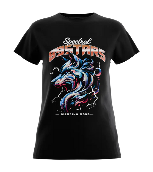 89stars | Дамска Regular тениска ’Spectral – Излъчвай енергия и индивидуалност! - Черно / XS / Лице - Дамски regular