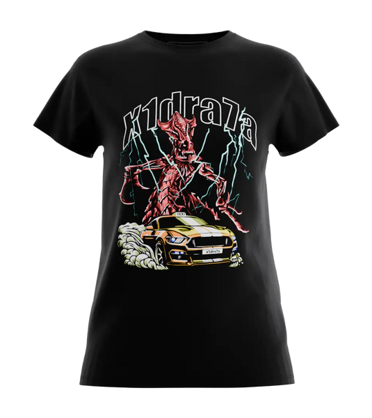 89stars | Дамска Regular Тениска ’x1dra7a’ – Символ на динамиката на ежедневието! - Черно / XS / Лице - Дамски regular