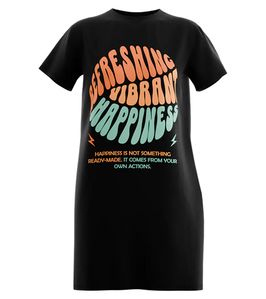 89stars | Дамска Туника ’Happiness’ – Зареди деня си с усмивка и вдъхновение! - Черно / XS / Лице - Дамска туника
