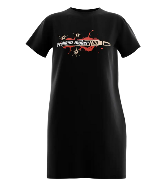 89stars | Дамска Туника ’Problem Maker 88’’ – Символ на смелостта да заявиш позицията си! - Черно / XS / Лице - Дамска туника