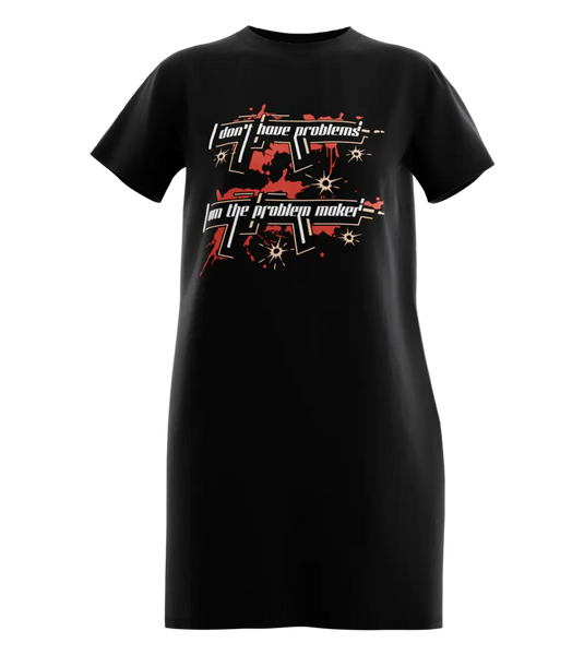 89stars | Дамска Туника ’Don’t Have Problems’ – Смелостта да поемеш контрол над ситуацията! - Черно / XS / Лице - Дамска туника