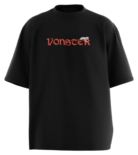 89stars | Мъжка Oversized тениска ’Vonster’ – Смъртоносен стил с ухапване от класа Черно / S / Лице Мъжки oversized