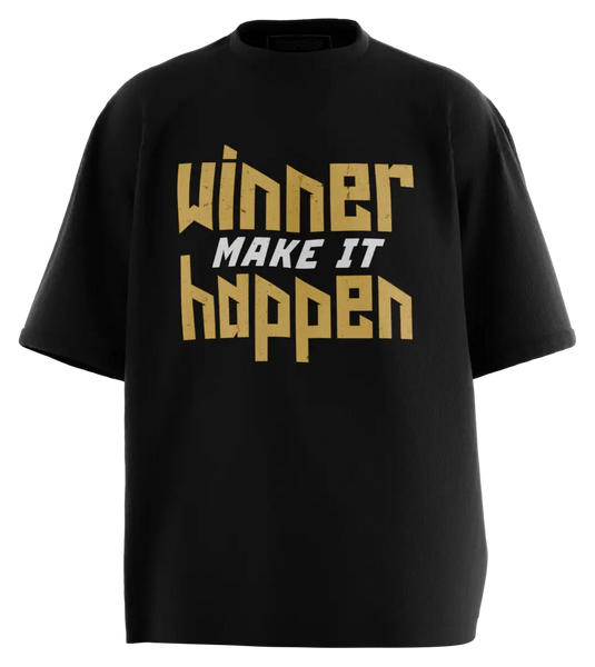 89stars | Мъжка Oversized тениска ’Winner Make It Happen’ – Вдъхновение във всеки детайл - Мъжки oversized
