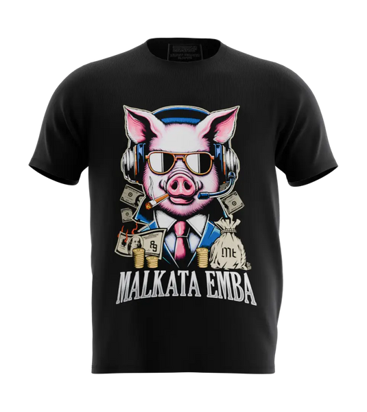 89stars | Мъжка Regular тениска ’MaLkaTaEmBa’ - Кеш кариера и характер в един дизайн! - Черно / S / Лице - Мъжки regular