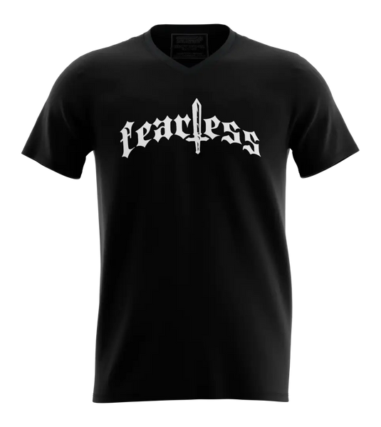 89stars | Мъжка V-neck тениска ’Fearless’ – Превърни смелостта в твоя броня! - Мъжки v-neck