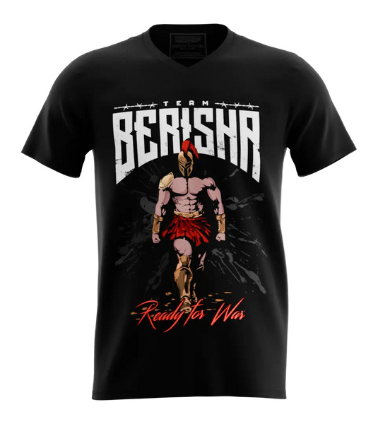 89stars | Мъжка V-neck тениска ’Ready for War’ – Тениска за бойци по дух и сърце1 - Черно / S / Лице - Мъжки v-neck