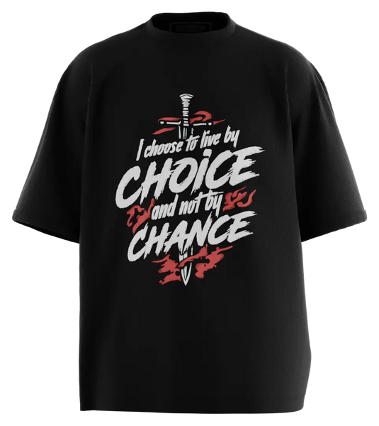 89stars | Мъжка Oversized тениска ’I Choose’ – Избери своя път - Черно / S / Лице - Мъжки oversized