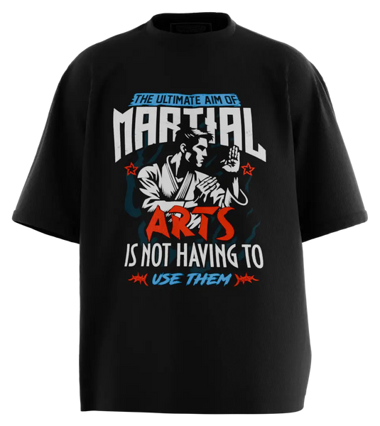 89stars | Мъжка Oversized тениска ’Martial Arts’ – Изкуството на силата и хармонията! - Черно / S / Лице - Мъжки oversized