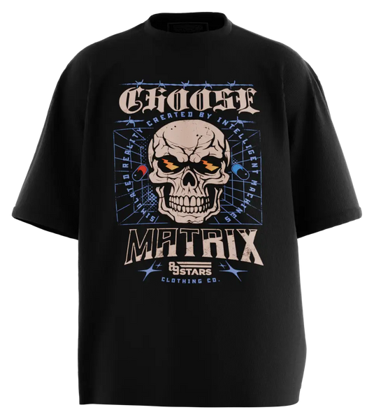 89stars | Мъжка Oversized тениска ’Matrix’ – Избери своята реалност! - Черно / S / Лице - Мъжки oversized