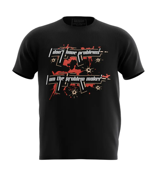 89stars | Мъжка Regular тениска ’Don’t have problems’ – Бъди онзи който задава правилата! - Черно / S / Лице - Мъжки regular