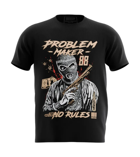 89stars | Мъжка Regular тениска ’No Rules’ – За тези които не се страхуват вървят срещу течението! - Черно / S / Лице - Мъжки regular