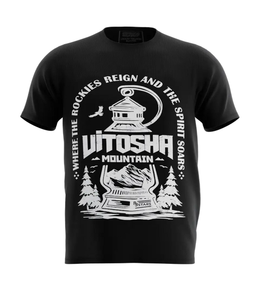 89stars | Мъжка Regular Тениска ’Vitosha’ – Планината те зове! - Черно / S / Лице - Мъжки regular