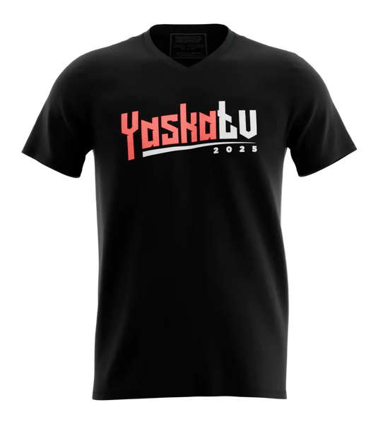 89stars | Мъжка V-neck тениска ’YaskaTV’ – Уникалният стриймър на улиците на Лас Вегас! - Мъжки v-neck