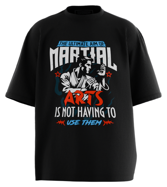 89stars | Мъжка Oversized тениска ’Martial Arts’ – Изкуството на силата и хармонията! - Черно / S / Лице - Мъжки oversized