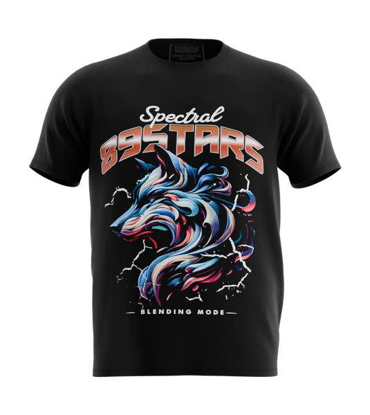 89stars | Мъжка Regular тениска ’Spectral’ – Силата на цветовете и енергията на дизайна! - Черно / S / Лице - Мъжки regular