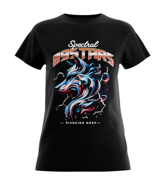 89stars | Дамска Regular тениска ’Spectral – Излъчвай енергия и индивидуалност! - Черно / XS / Лице - Дамски regular