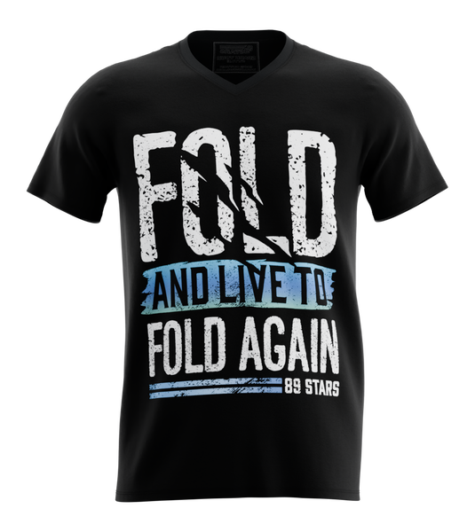 89stars | Мъжка V-neck тениска ’Fold and Live to Fold Again’ – Дай изява на своя стратегически дух - Черно / S / Лице - Мъжки v-neck
