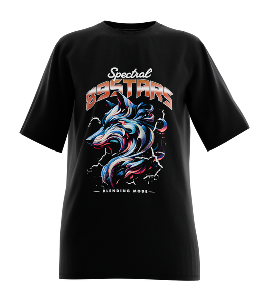 89stars | Дамска Oversized тениска ’Spectral’ – Мощ и мистерия в един дизайн! - Черно / XS / Лице - Дамски oversized
