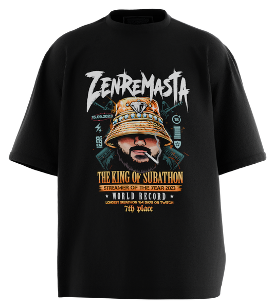 89stars | Мъжка Oversized тениска ’ZenReMasTa’ - За феновете на ZenReMasTa и стрийминг културата! - Черно / S / Лице - Мъжки oversized
