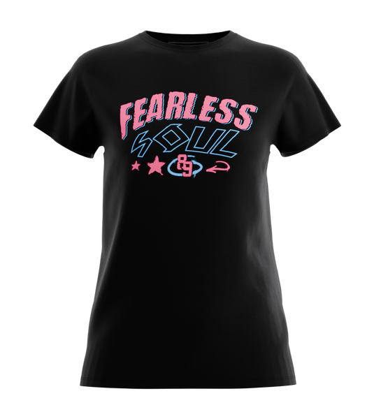 89stars | Дамска Regular тениска ’Fearless Soul’ – Не се страхувай да бъдеш себе си! - Черно / XS / Лице - Дамски regular