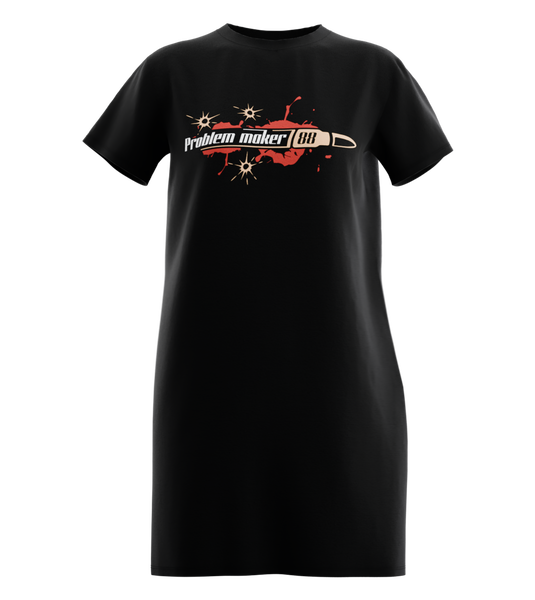 89stars | Дамска Туника ’Problem Maker 88’’ – Символ на смелостта да заявиш позицията си! - Черно / XS / Лице - Дамска туника