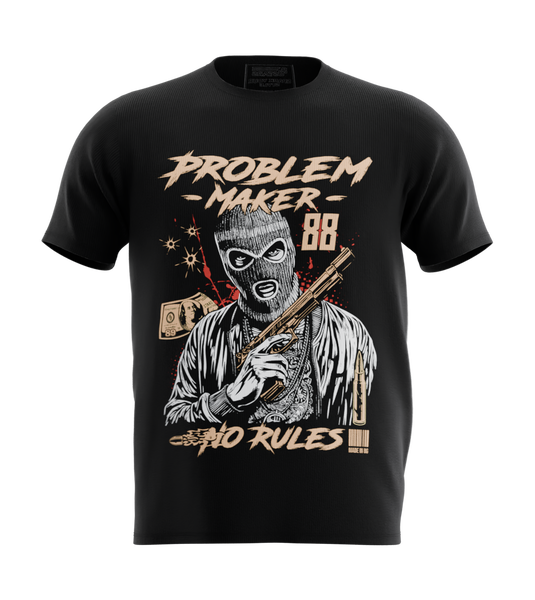 89stars | Мъжка Regular тениска ’No Rules’ – За тези които не се страхуват вървят срещу течението! - Черно / S / Лице - Мъжки regular