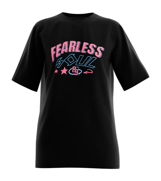 89stars | Дамска Oversized тениска ’Fearless Soul’ – Безстрашен дух уникален стил! - Черно / XS / Лице - Дамски oversized