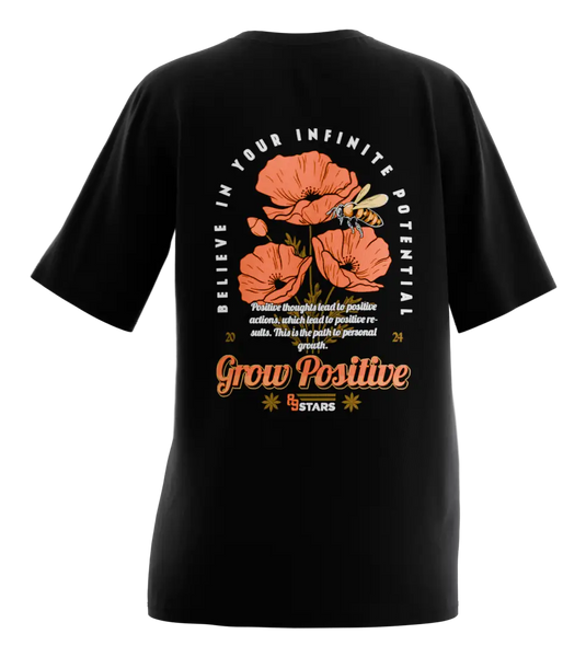 89stars | Дамска Oversized тениска ’Grow Positive’ – Красота вдъхновение и позитивизъм! - Дамски oversized