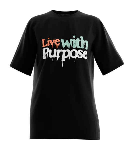 89stars | Дамска Oversized тениска ’Live with Purpose’ – Изпълни своята мисия със стил. - Дамски oversized