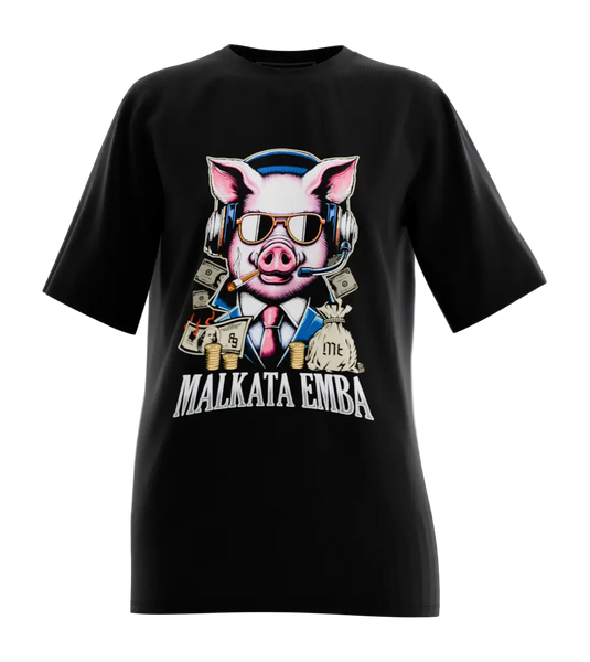 89stars | Дамска Oversized тениска ’MaLkaTaEmBa’ – Геймърско надмощие със стил! - Черно / XS / Лице - Дамски oversized